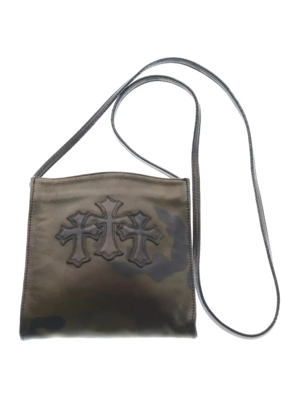 Chrome Hearts SQ Square Pocket 3 Cross Patch Leather Shi Shoulder Bag Camouflage